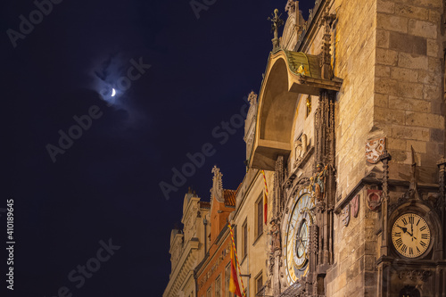 A detailed look at the medieval astronomical clock at Old Town Square in the Czech capital Prague.