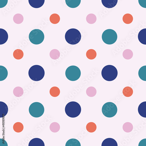 Colorful Geometric Polka Dot Seamless Pattern