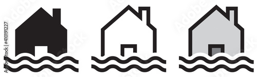 ICÔNE MAISON INONDÉE