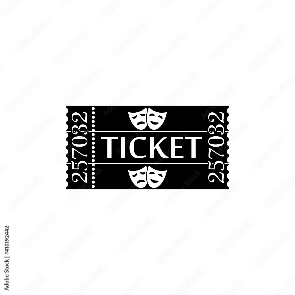 Theater ticket icon isolated on white background Theater ticket icon isolated on white background
