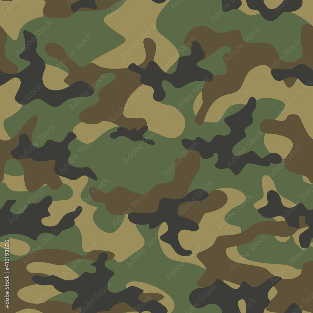 Fototapeta premium Camouflage classic vector design, repeat print. Forest texture. Ornament