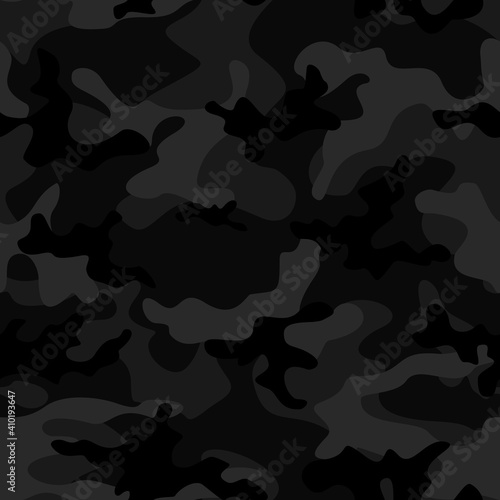 Camouflage black vector trendy pattern seamless design