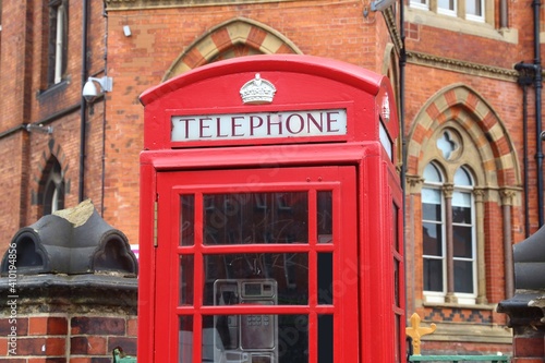 Telephone box in Leeds UK