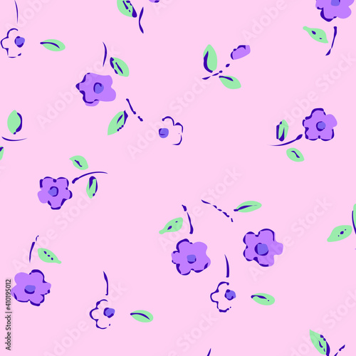 Floral seamless pattern. Hand drawn. For textile, wallpapers, print, wrapping paper. Vector stock illustration. © mindy77