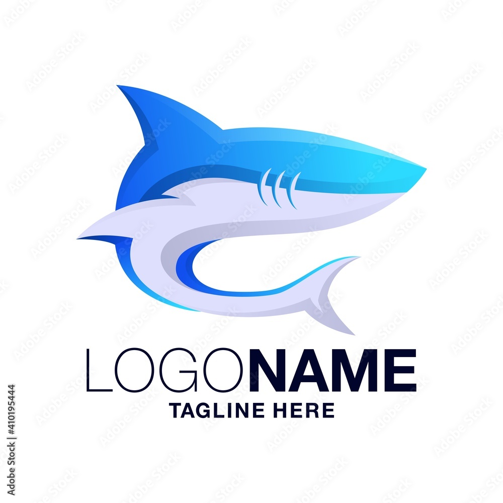 Obraz premium shark logo design