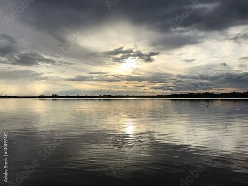 Sunset over the river 