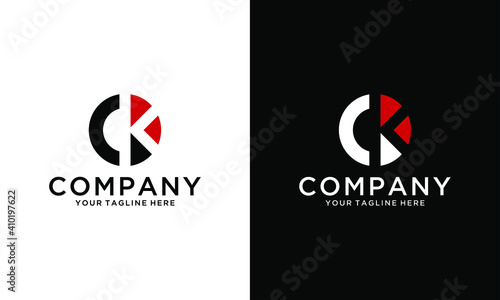 letter C initial CK logo icon vector illustrations