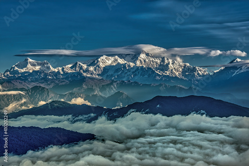 Kanchenjunga above sea of cloud photo