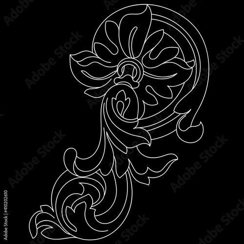 Wallpaper Mural Vintage baroque ornament, corner. Retro pattern antique style acanthus. Decorative design element filigree calligraphy vector Torontodigital.ca