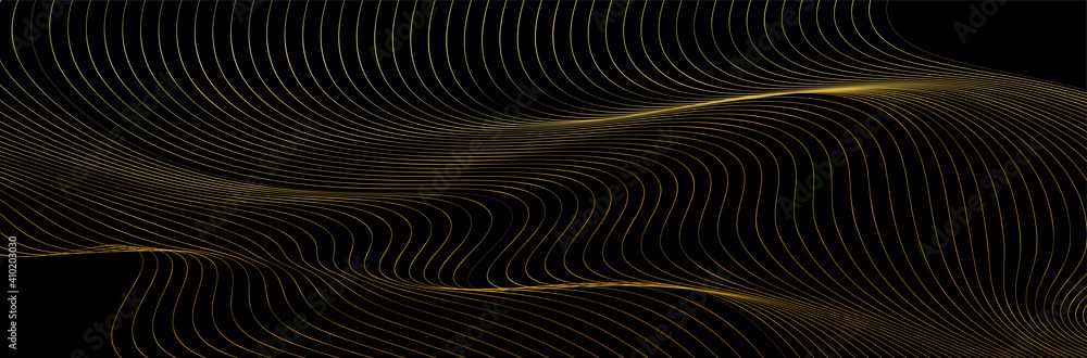 Modern black gold wave background
