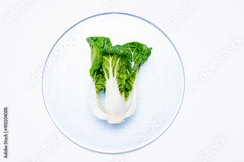 Young white bok choy or bak choi Chinese cabbage