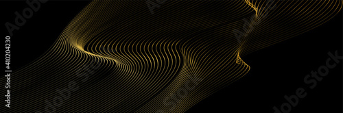 Modern black gold wave background