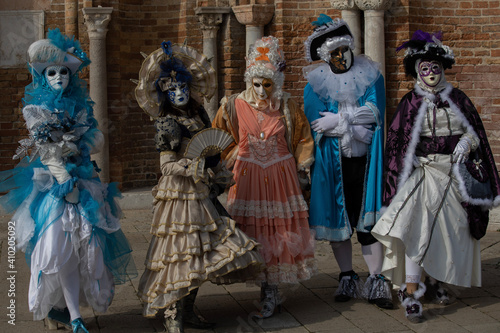 city carnival masked family