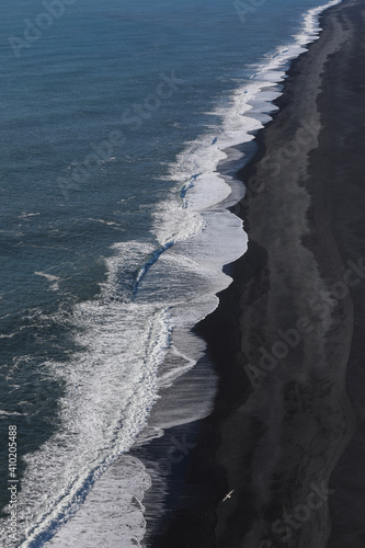 waves on the black beach