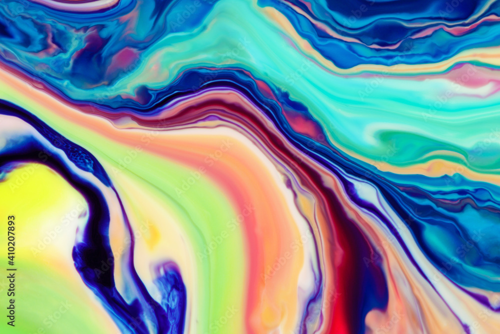 Abstract colorful background, soft fluid art wallpaper. Mixing paints and colors, modern art.