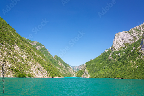View of Lake Koman in Albania