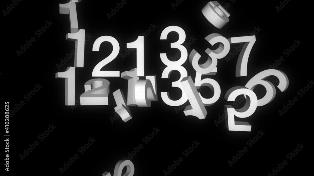 3D Falling Numbers Animation 3D Falling Numbers Animation