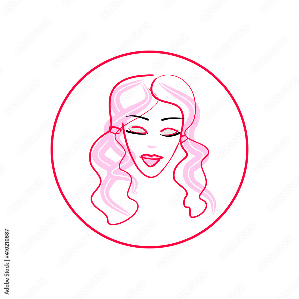 Logo woman silhouette, head, face logo isolated. Use for beauty salon, spa, cosmetics design, etc Logo woman silhouette, head, face logo isolated. Use for beauty salon, spa, cosmetics design, etc