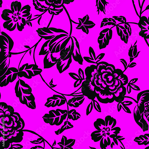 Floral seamless pattern. Hand drawn. For textile  wallpapers  print  wrapping paper. Vector stock illustration.