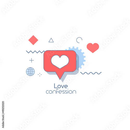 Love confession concepts.Like icon