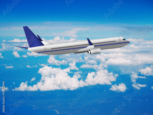 Wallpaper Mural Commercial airplane above the skyline Torontodigital.ca