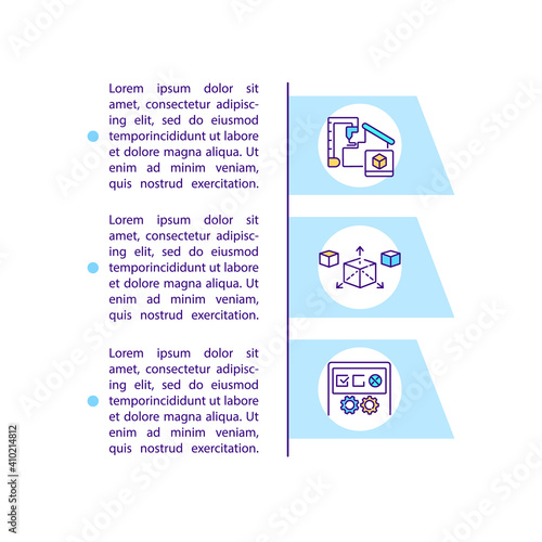 Modern additive technologies concept icon with text. 3D technology PPT page vector template. Additive technologies in medicine. Brochure, magazine, booklet design element with linear illustrations