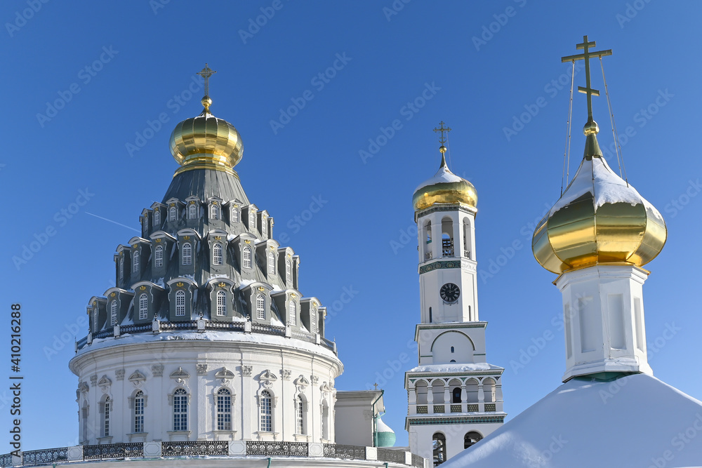 New Jerusalem Monastery. Frosty sunny day in January. New Jerusalem Monastery. Frosty sunny day in January.