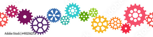 endless colored team work gears