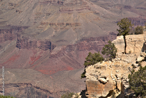 Colorado River cut thru the Grand Canyon Plateau exposing 1.8 billion years of geological history photo