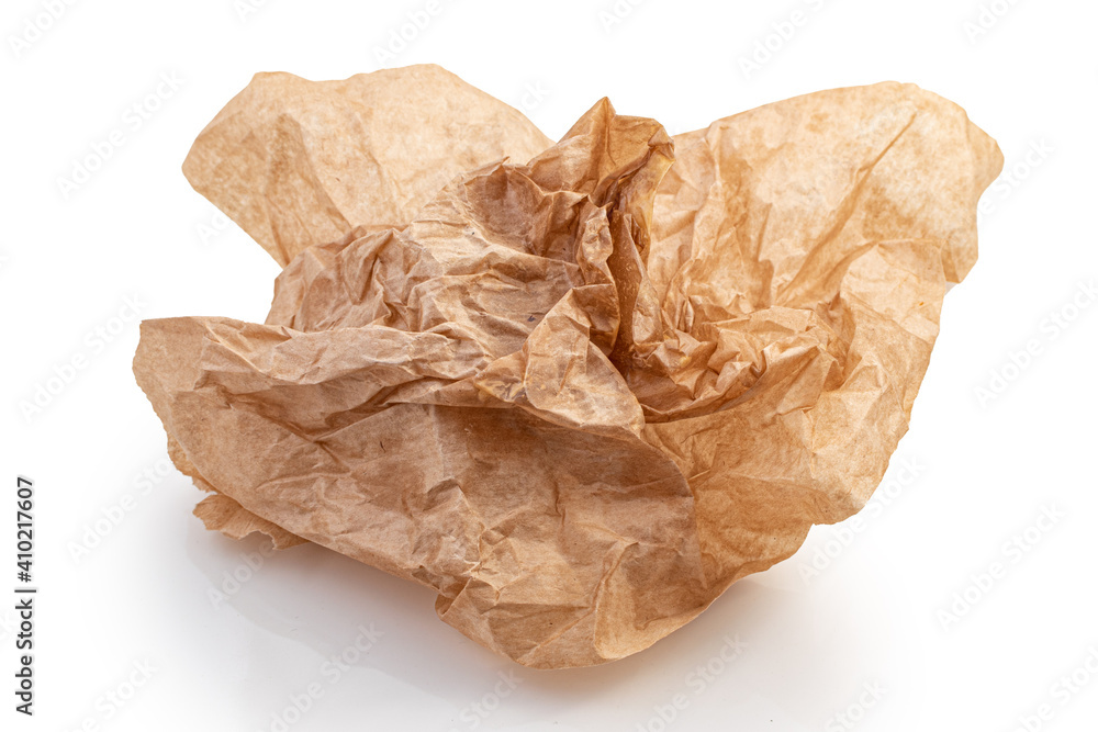 crumpled wad of kraft paper isolated crumpled wad of kraft paper isolated