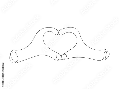 Hands show heart sign abstract minimalism. Romantic symbol declaration of love and good emotion happiness gratitude vector.
