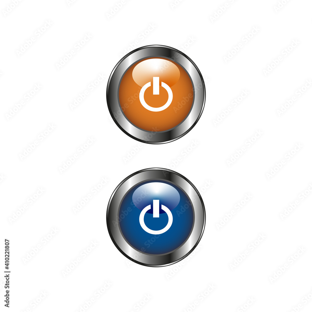 An illustration of switch ON OFF buttons on a white background. Colourful buttons. An illustration of switch ON OFF buttons on a white background. Colourful buttons.