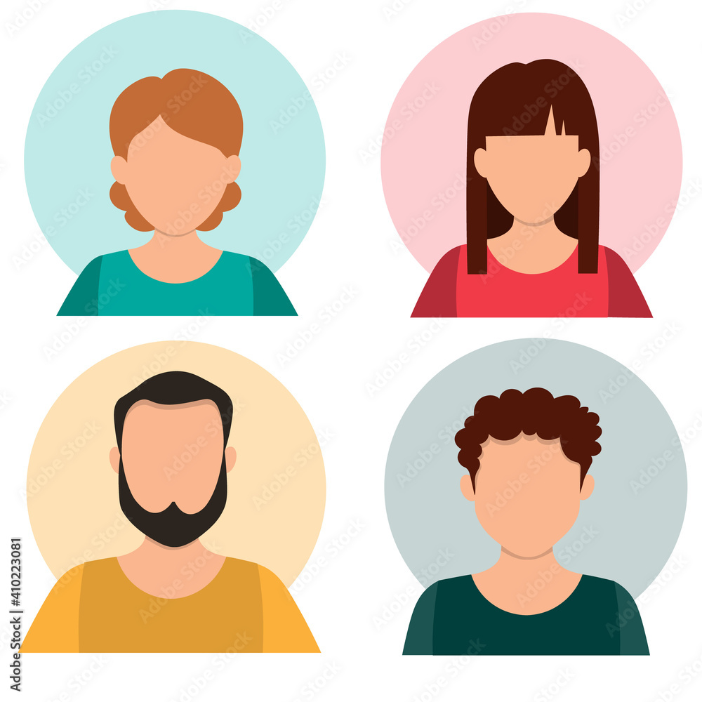 People avatar set. Different men and women characters collection. vector illustration. People avatar set. Different men and women characters collection. vector illustration.