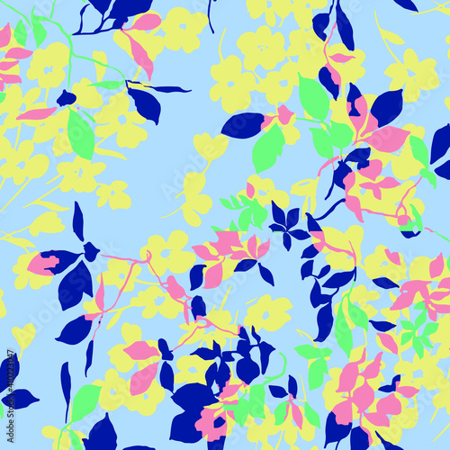 Floral seamless pattern. Hand drawn. For textile  wallpapers  print  wrapping paper. Vector stock illustration.