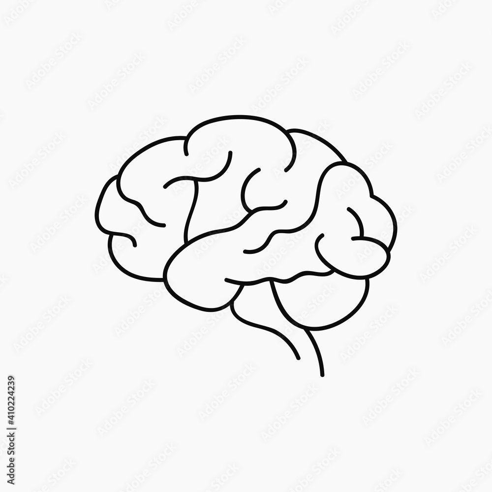 Brain and brainstorming linear black icon in isolation on white background. Human brain symbol for workflow and educatiom. Knowledge symbol, mind pictogram Brain and brainstorming linear black icon in isolation on white background. Human brain symbol for workflow and educatiom. Knowledge symbol, mind pictogram