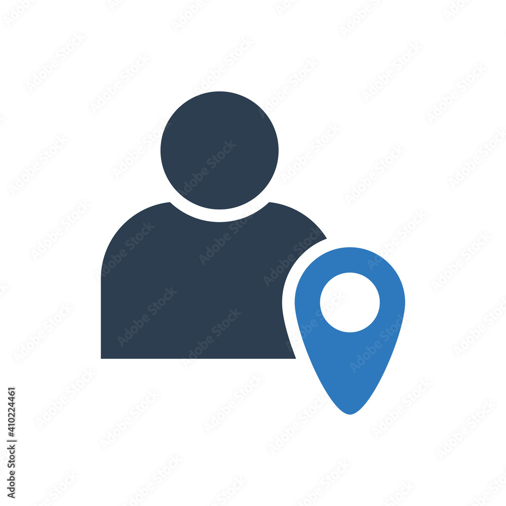 Obraz premium person location pin icon sign symbol 