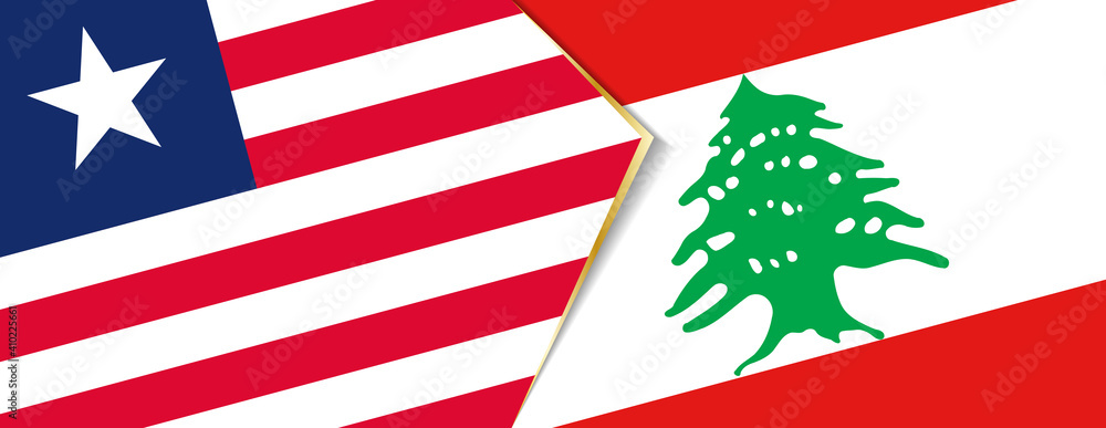 Liberia and Lebanon flags, two vector flags. Liberia and Lebanon flags, two vector flags.