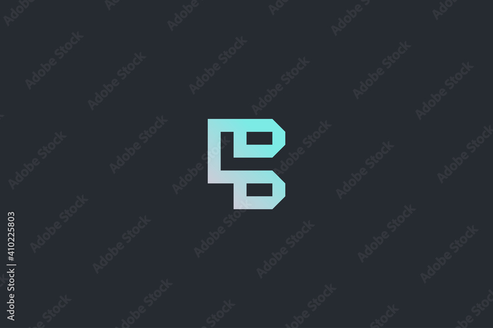 Futuristic Geometric Letter B Dark Background Logo Monogram Template Futuristic Geometric Letter B Dark Background Logo Monogram Template