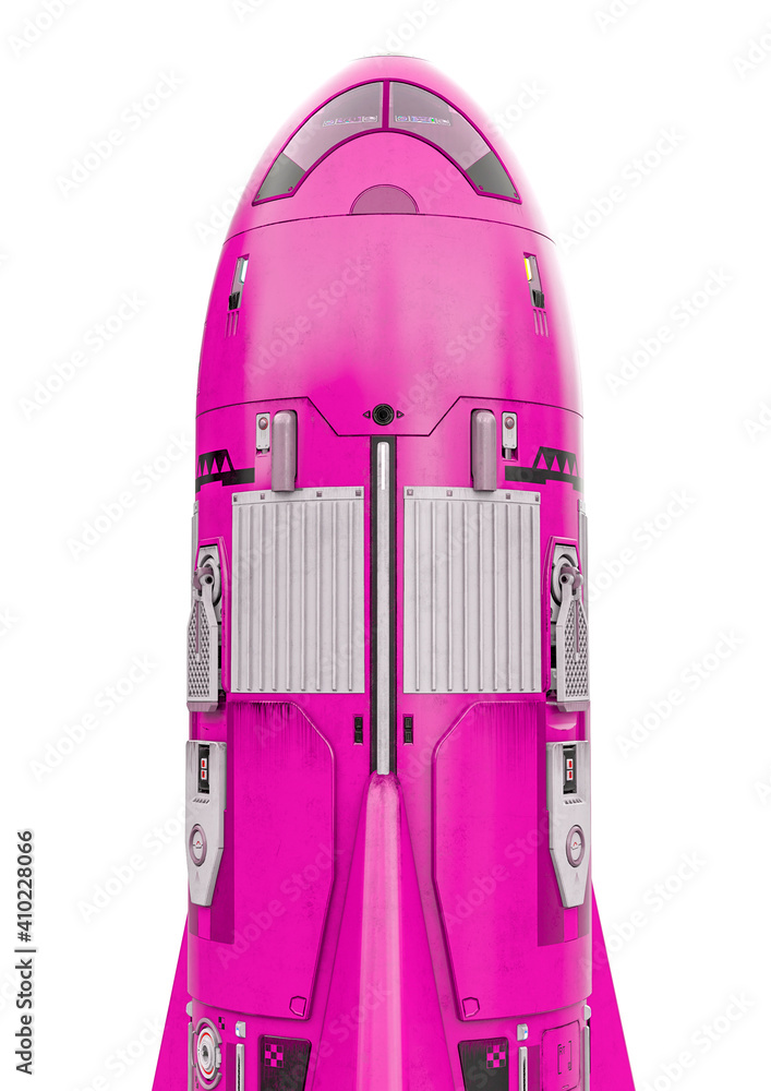 Fototapeta premium rocket in white background close up view