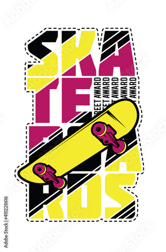 skateboard freestyle vector illustration T-shirt design . skateboard freestyle street style legendary rider, graphics for t-shirt ,vintage design