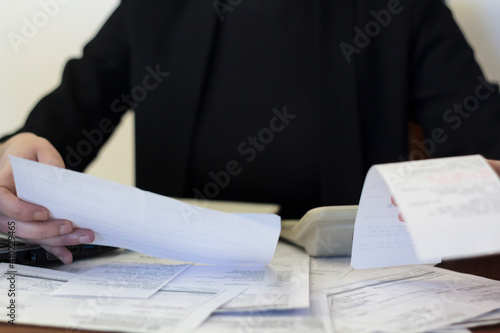 Woman doing financial accounting