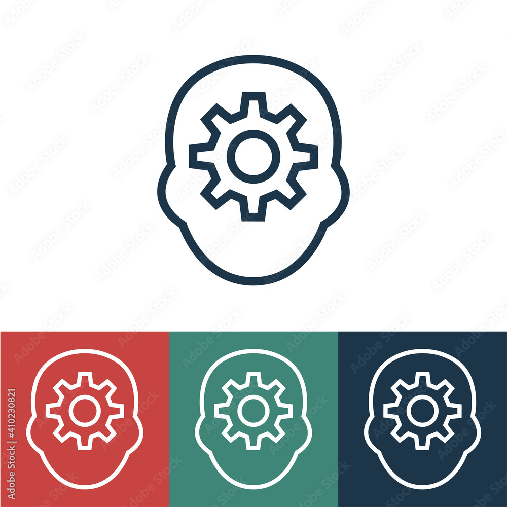 Linear vector icon with working head Linear vector icon with working head