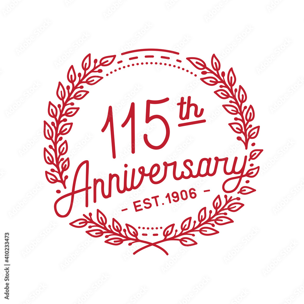 115 years anniversary logo collection. 115th years anniversary celebration hand drawn logotype. Vector and illustration. 115 years anniversary logo collection. 115th years anniversary celebration hand drawn logotype. Vector and illustration.