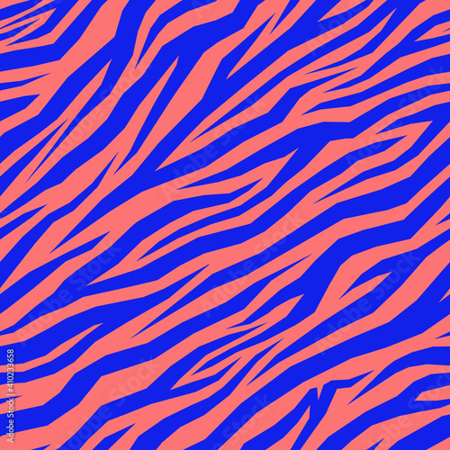 Geometric zebra print in 80   s style. Vector seamless pattern