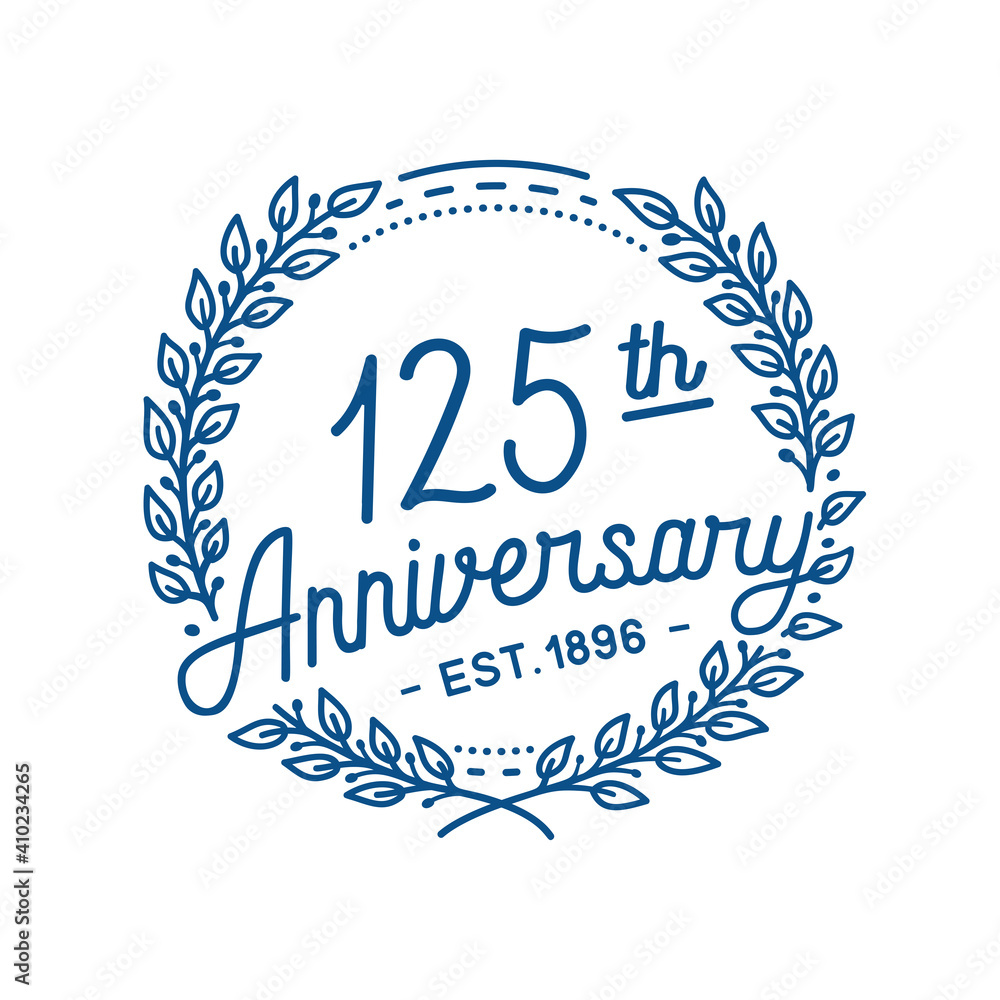 125 years anniversary logo collection. 125th years anniversary celebration hand drawn logotype. Vector and illustration. 125 years anniversary logo collection. 125th years anniversary celebration hand drawn logotype. Vector and illustration.