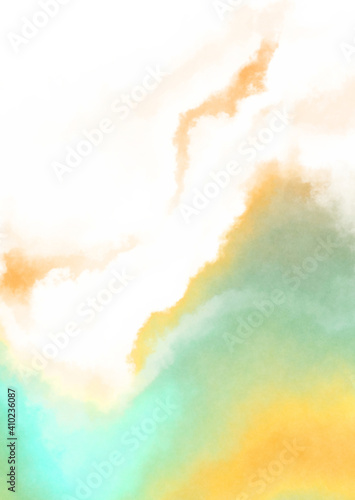 Abstract colorful watercolor on white background. Digital art painting.