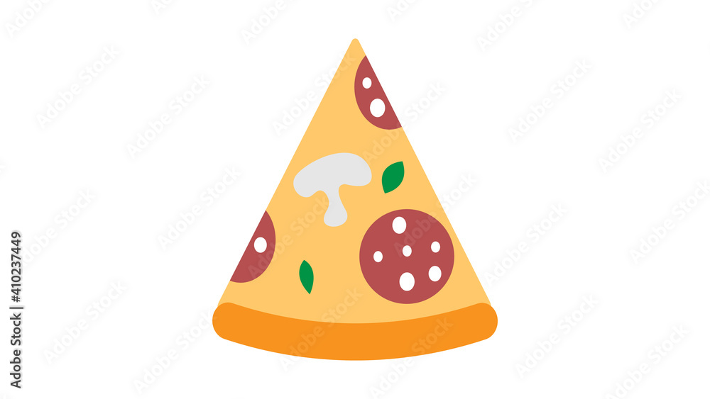 Slice of Mexican pizza. Isolated flat illustration for poster, menus, logotype, brochure, web and icon. White background Slice of Mexican pizza. Isolated flat illustration for poster, menus, logotype, brochure, web and icon. White background