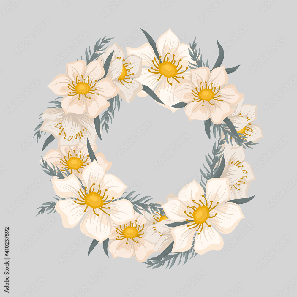 Floral wreath with sweet flowers