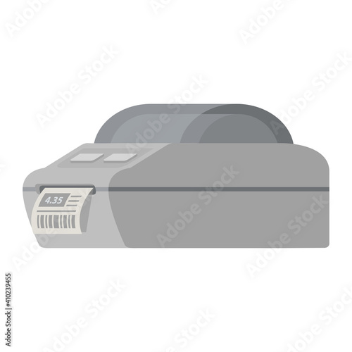 Bar code printer.Label printer isolated on white background.Vector flat realistic illustration.