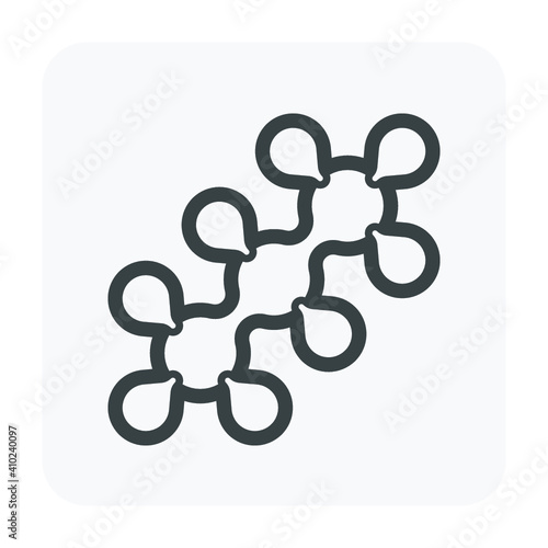 Propane molecule model vector icon. Molecular structure and bonding of chemical compound with atom of carbon and hydrogen C3H8 formula. Part of lpg or natural gas. That fuel and energy for combustion.
